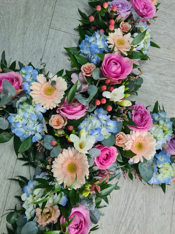 Mixed Floral Cross