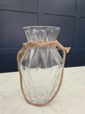 Clear Diamond Cut Vase