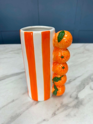 Orange stripe vase