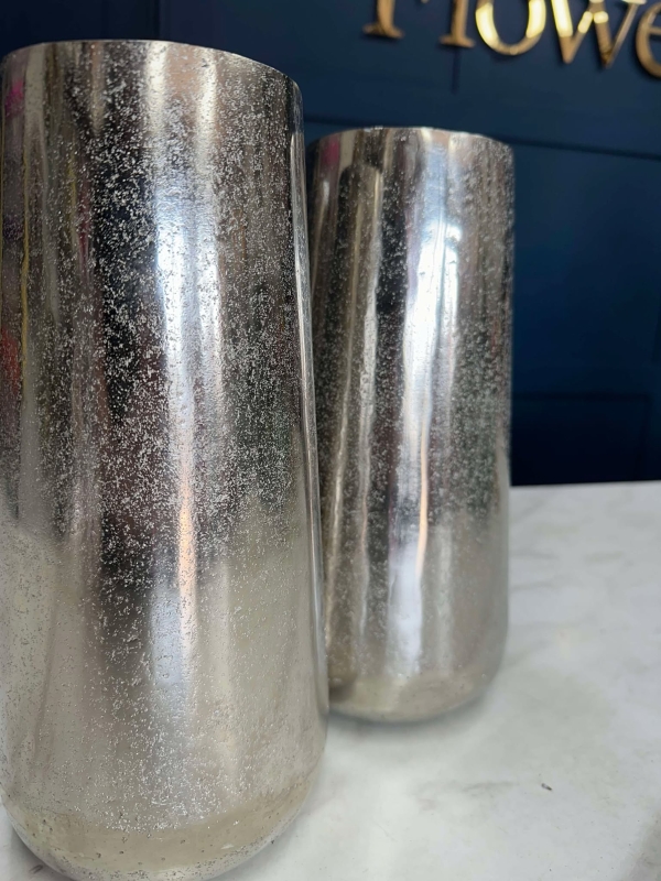 Silver Crackle Frost Vase