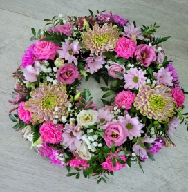 Shades of pink wreath