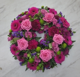 Shades of pink wreath